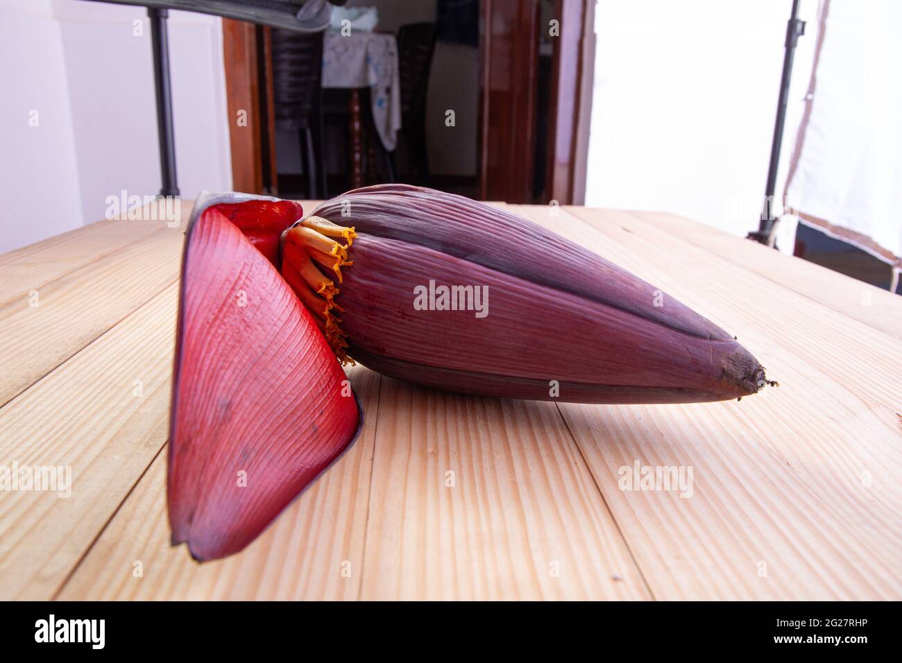 Fresh Banana Blossom or Banana flower, edible vegetable mostly used in