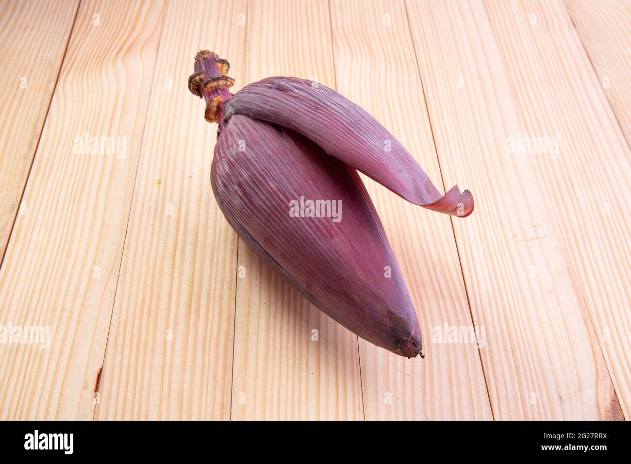 Fresh Banana Blossom or Banana flower, edible vegetable mostly used in south east asia,arranged