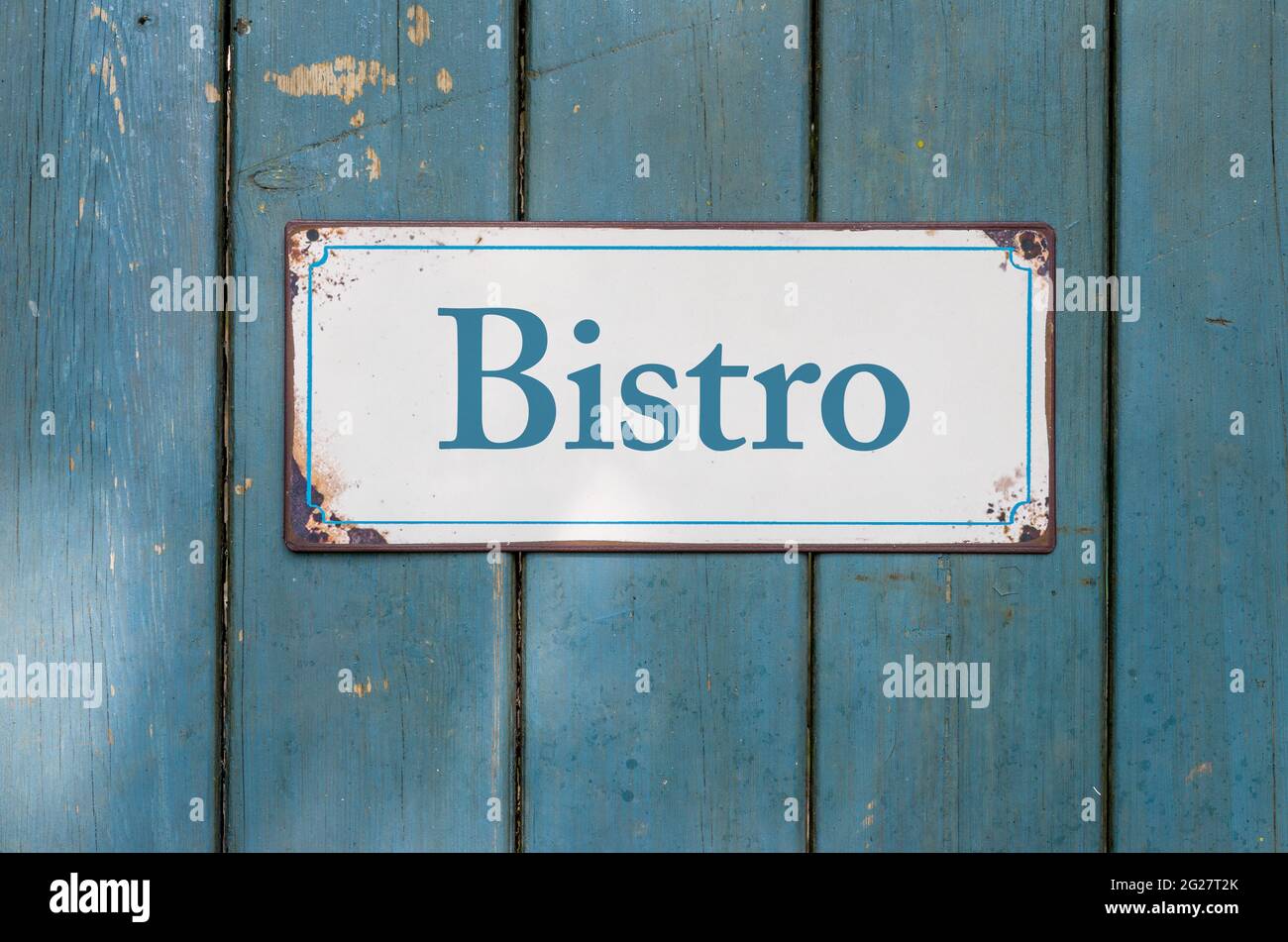 Vintage rusty metal sign Bistro Stock Photo Alamy