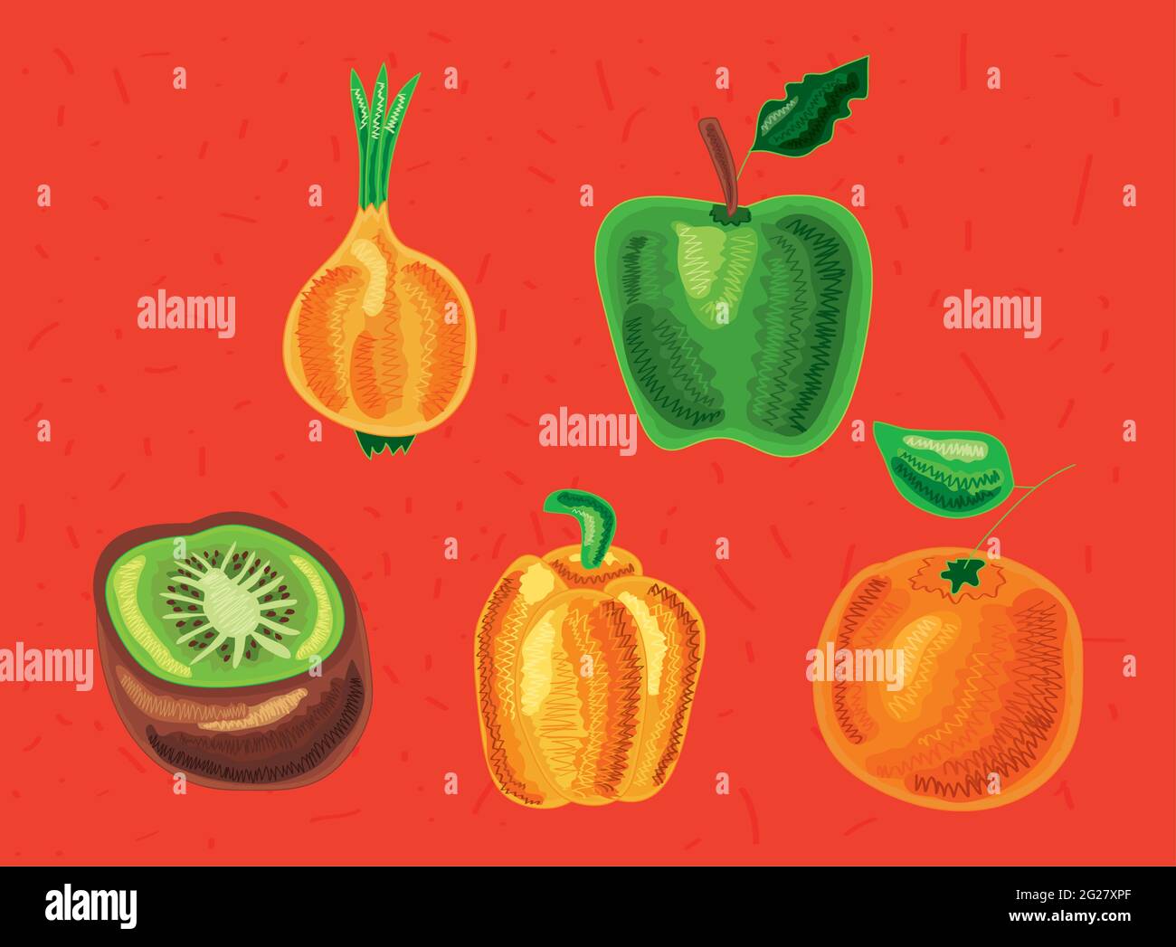 five healthy food set icons Stock Vector Image & Art - Alamy