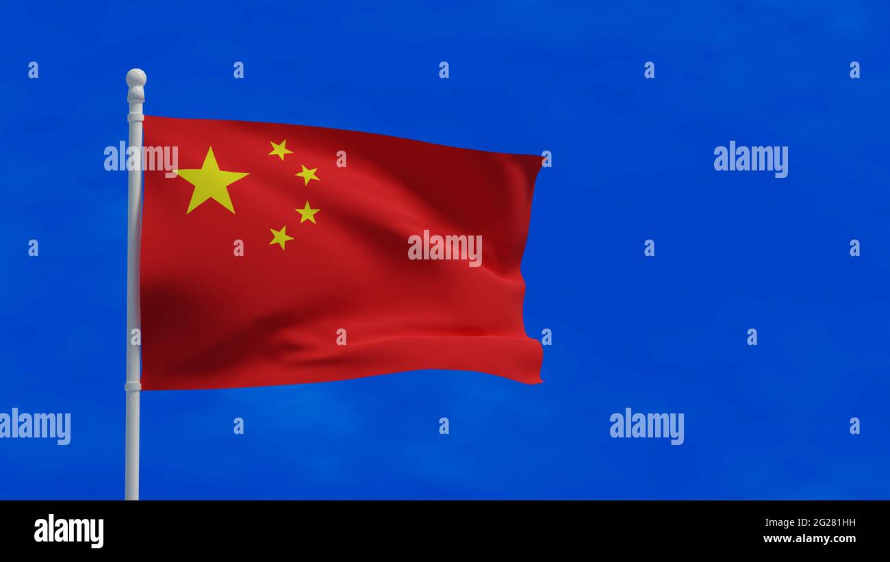Flag republic china waving wind hi-res stock photography and images - Alamy