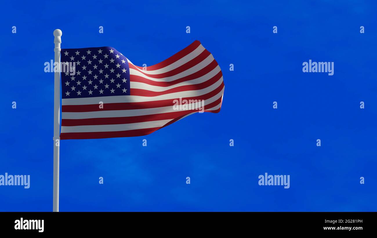 United States of America (USA) flag, waving in the wind - 3d rendering ...