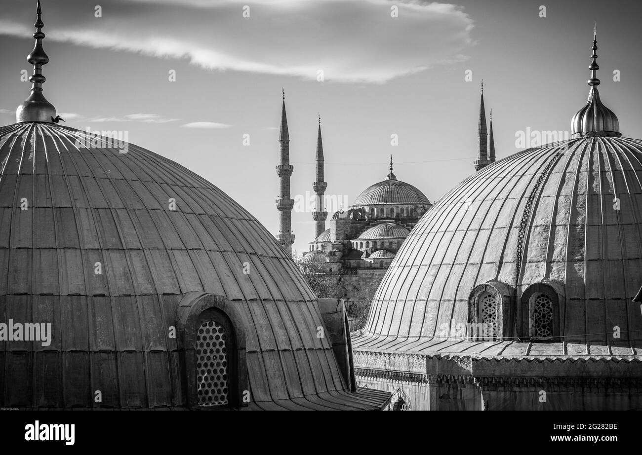 Famous Hagia Sophia mosque in Istanbul, Turkey Stock Photo