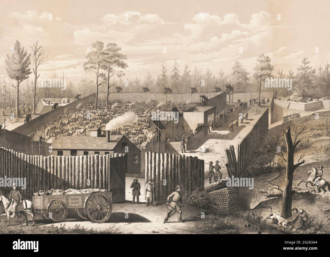 Andersonville prison. Georgia, circa 1864. Stock Photo