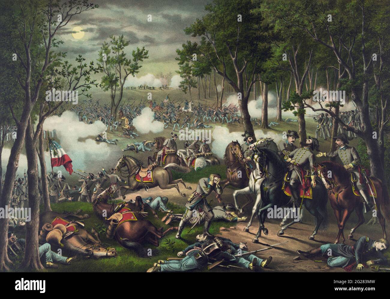 Battle of Chancellorsville, circa 1863. Stock Photo