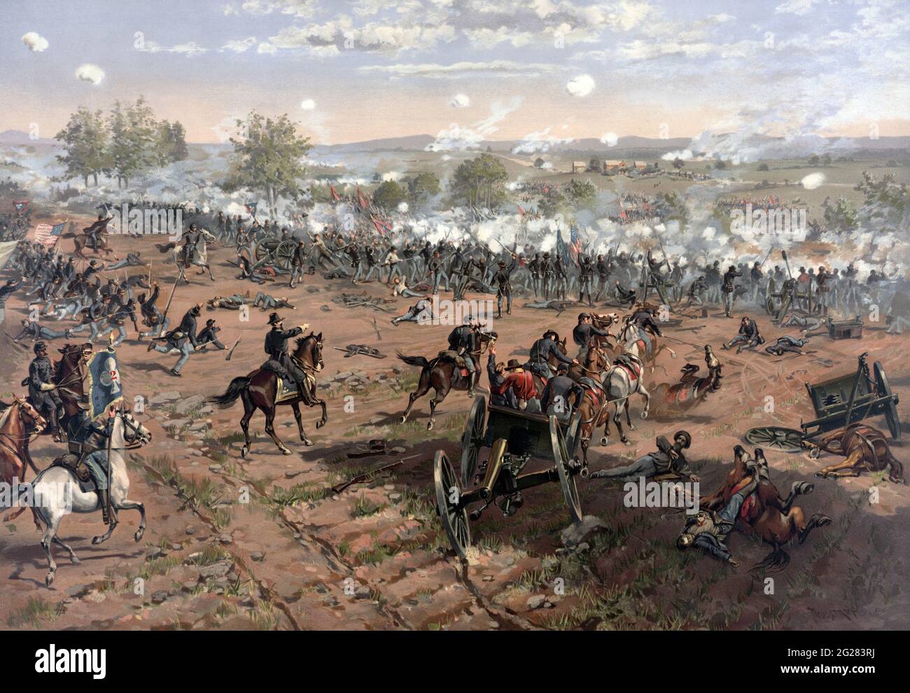 Battle of Gettysburg, circa 1863. Stock Photo