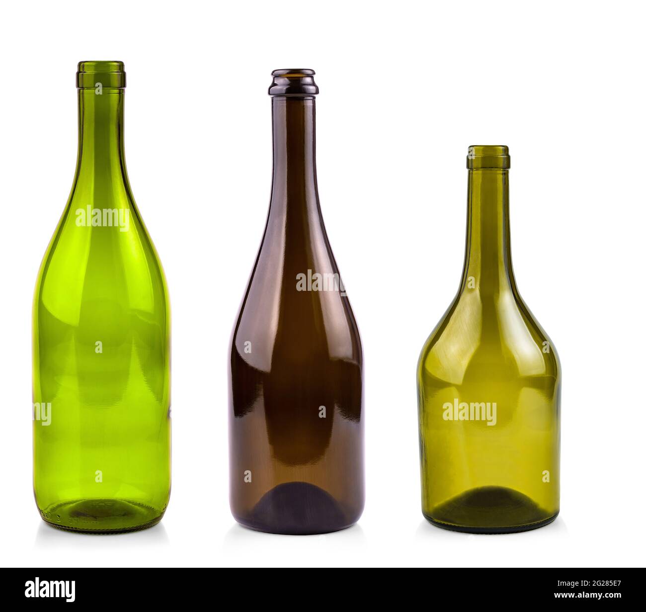 The empty bottles of wine isolated on a white background Stock Photo ...
