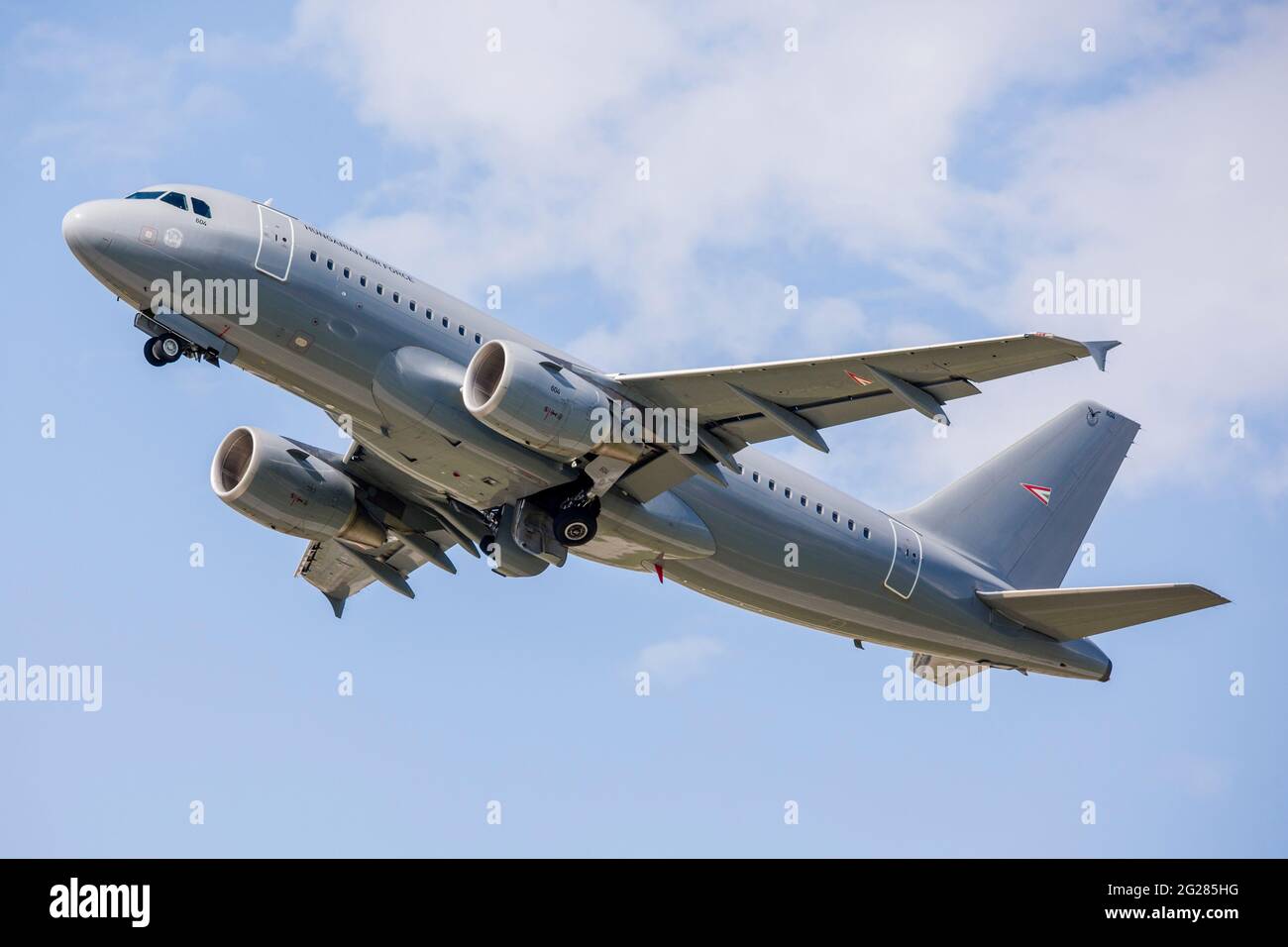 Hungarian Air Force Airbus A319 VIP jet, Stuttgart, Germany. Stock Photo