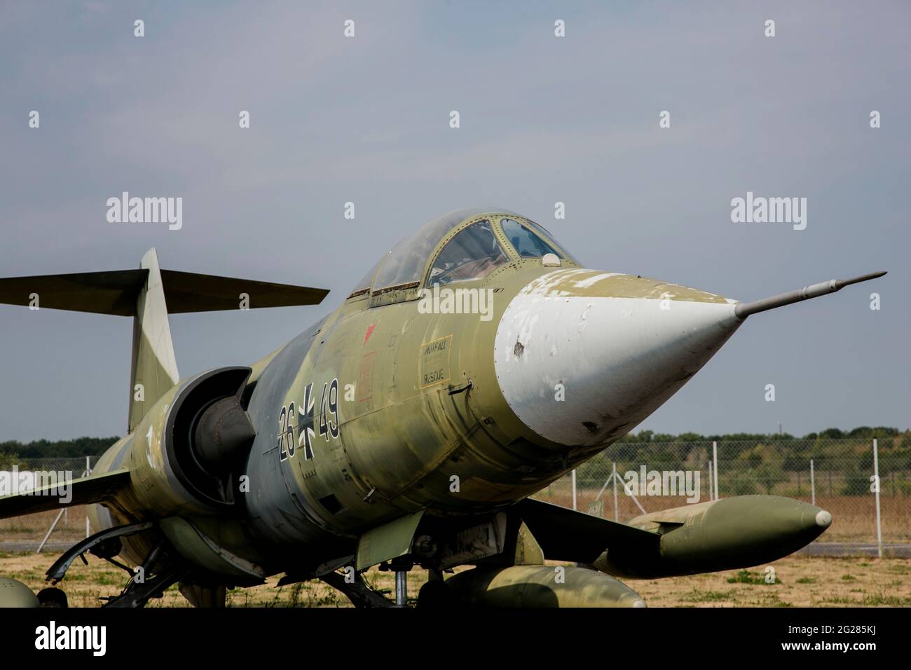 German Air Force F-104G Starfighter at the Air Force museum in Gatow, Germany. Stock Photo
