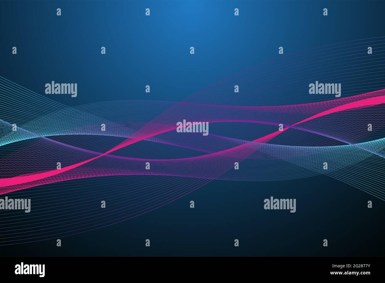Quantum computer technology concept. Deep learning artificial intelligence. Big data algorithms visualization for business, science, technology. Waves Stock Photo