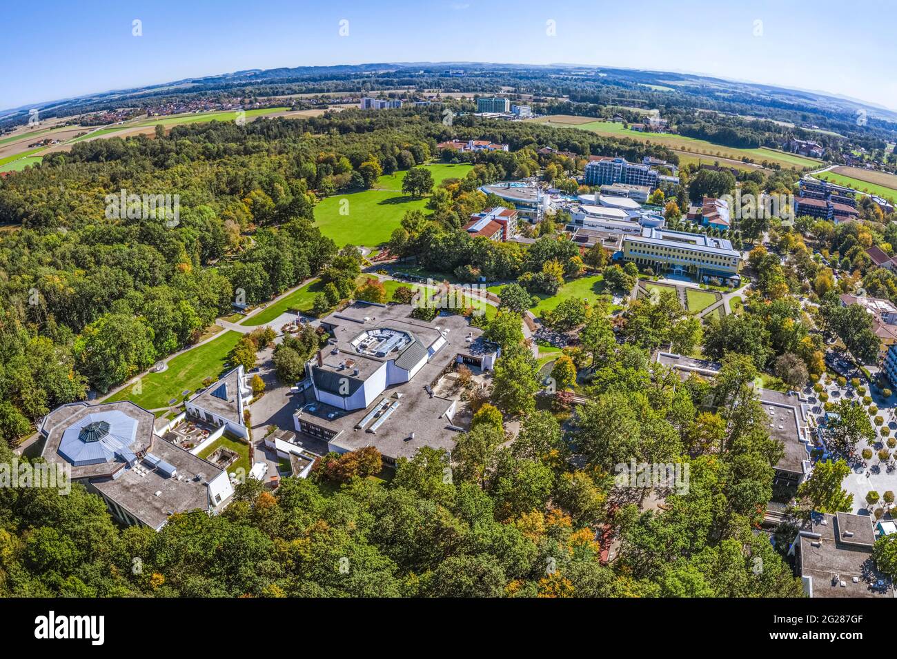 Aerial view to Bad Füssing Stock Photo