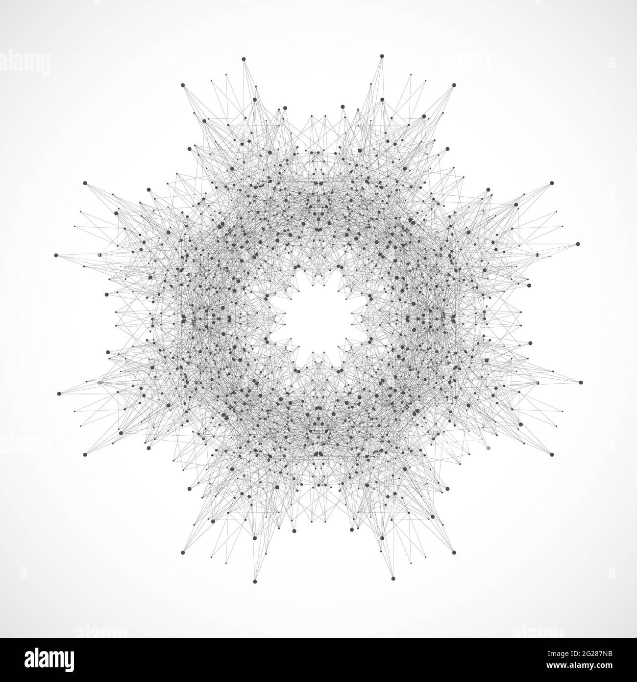 Quantum computer technology concept. Deep learning artificial intelligence. Big data algorithms visualization for business, science, technology. Waves Stock Photo
