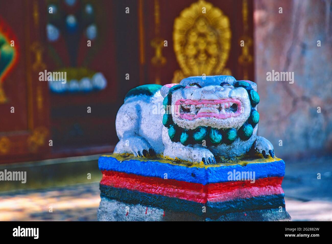 Gandan monastery, Dragon sculpture, Ulaanbaatar, Mongolia Stock Photo