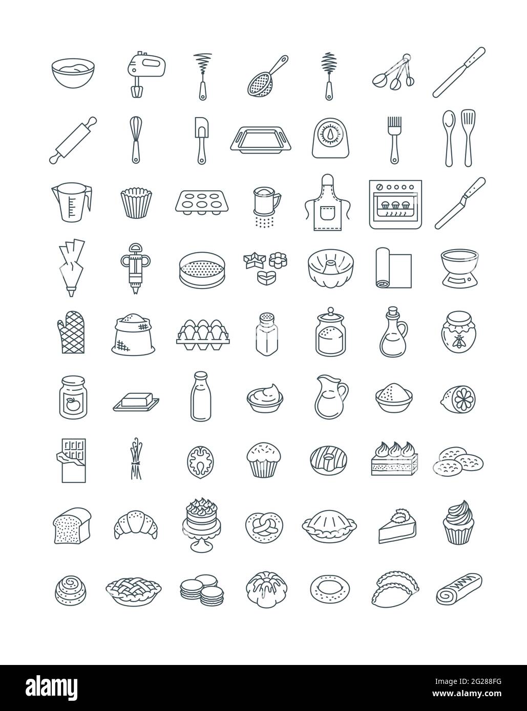 Baking ingredients food and cooking kitchen items Vector Image