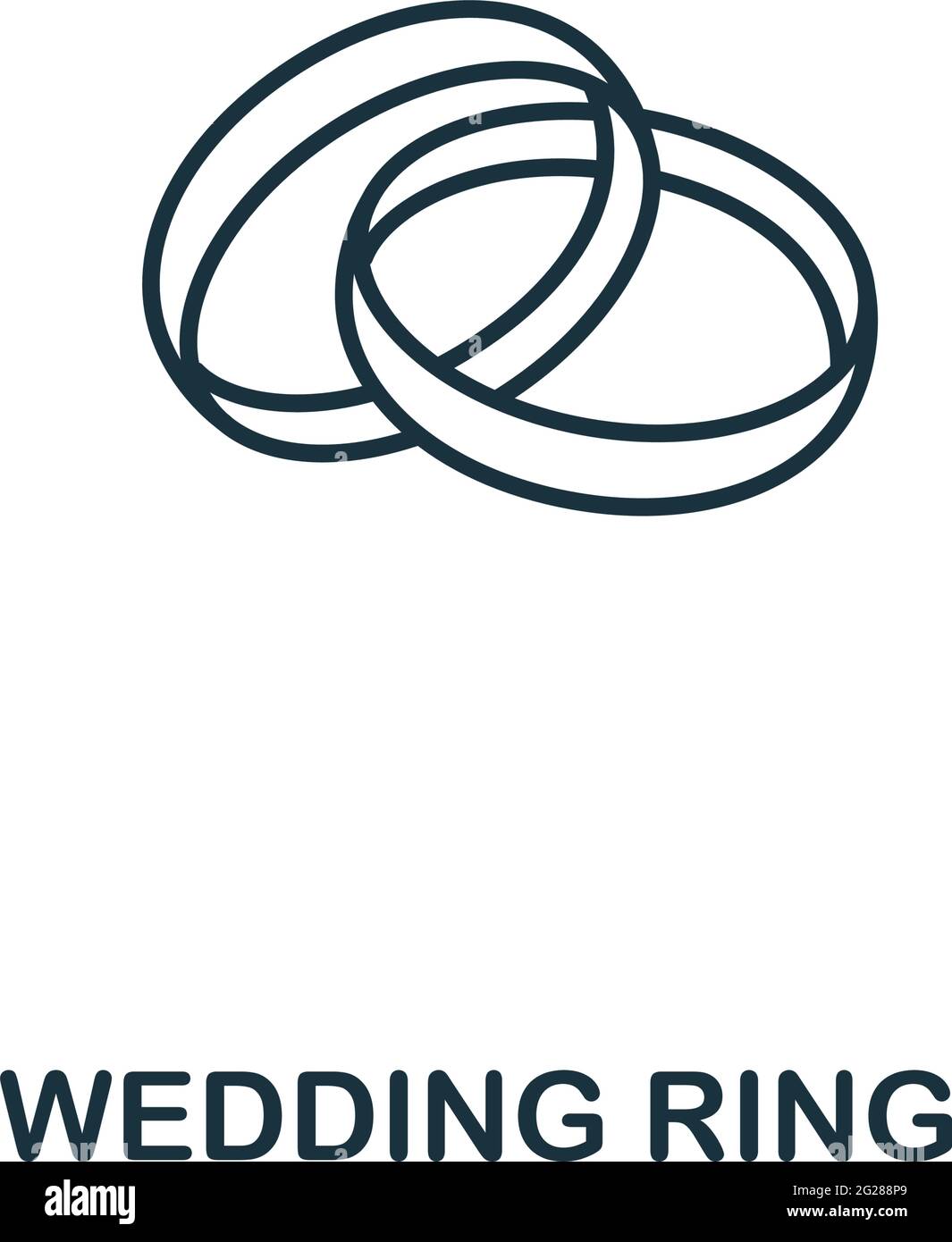Wedding Ring icon from valentines day collection. Simple line element ...