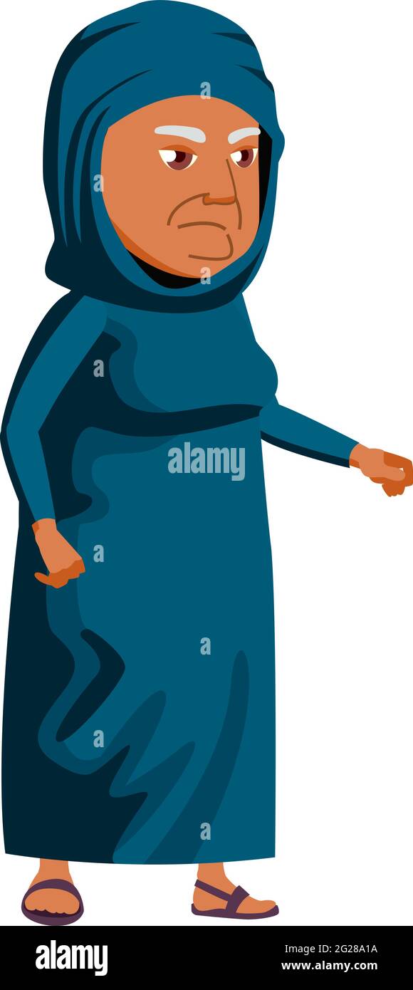 Muslim Old Lady Opening Hospital Door Cartoon Vector Stock Vector Image Art Alamy
