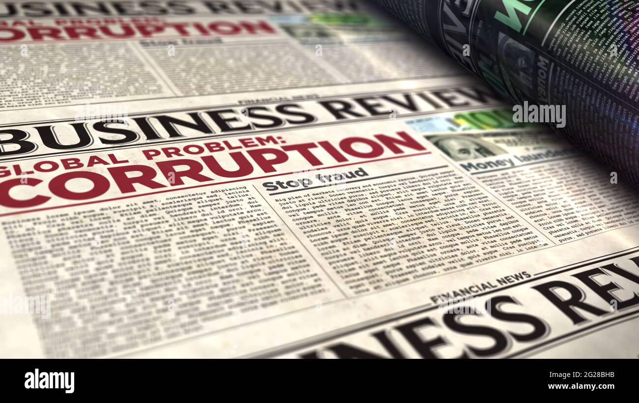 Corruption in business global problem, stop fraud and money laundering