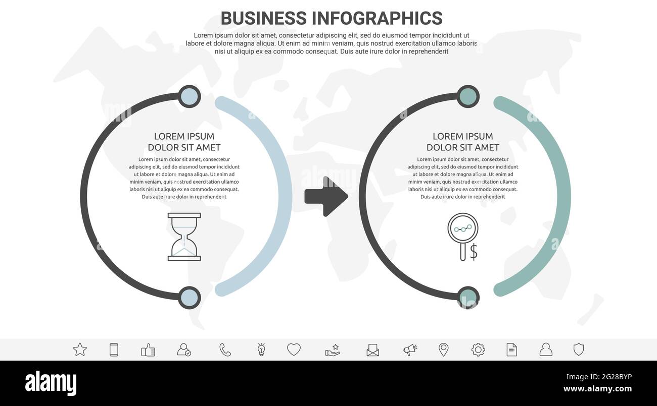 Vector line infographics template for six colorful arrows and circles ...
