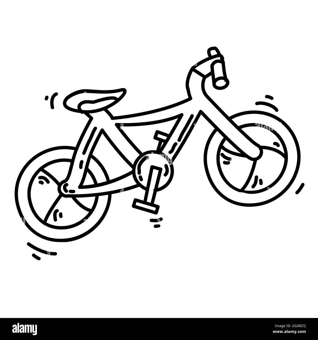 Hiking adventure bike ,trip,travel,camping. hand drawn icon design, outline black, doodle icon vector icon Stock Vector