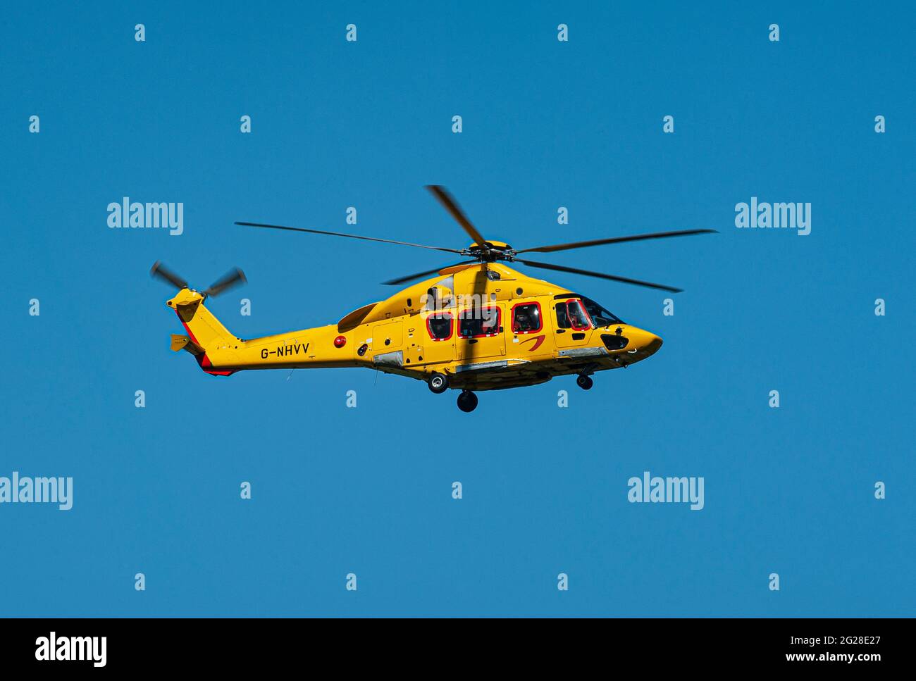Agusta AW139, G-MCSD on test flight out of Aberdeen Dyce airport. Stock Photo