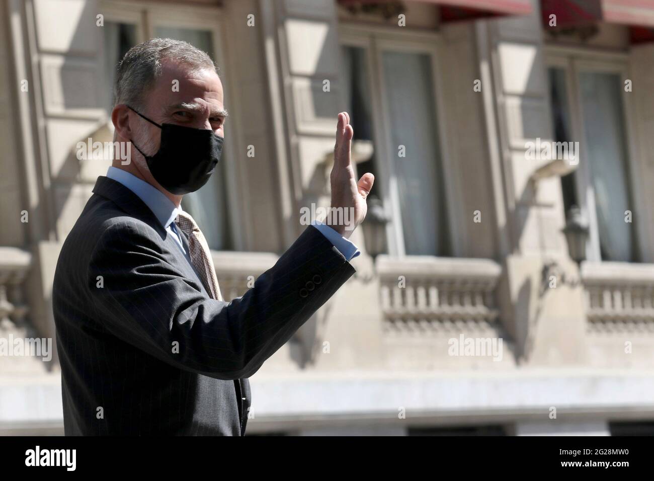 Madrid, Spain; 09.06.2021.- King Felipe VI together with queen Letizia