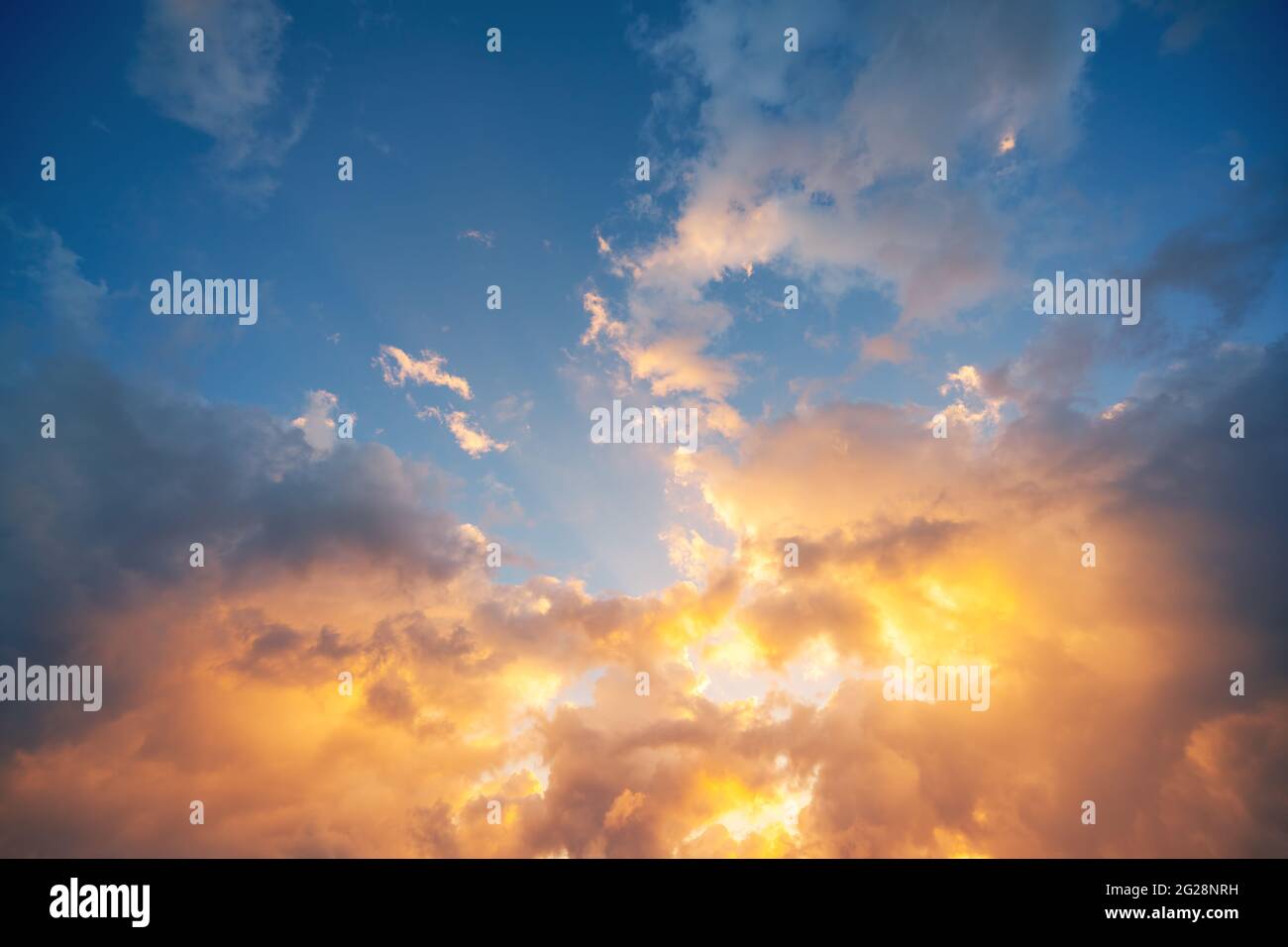 Cloudscape and dramatic blue sky, sunrise shot Stock Photo - Alamy