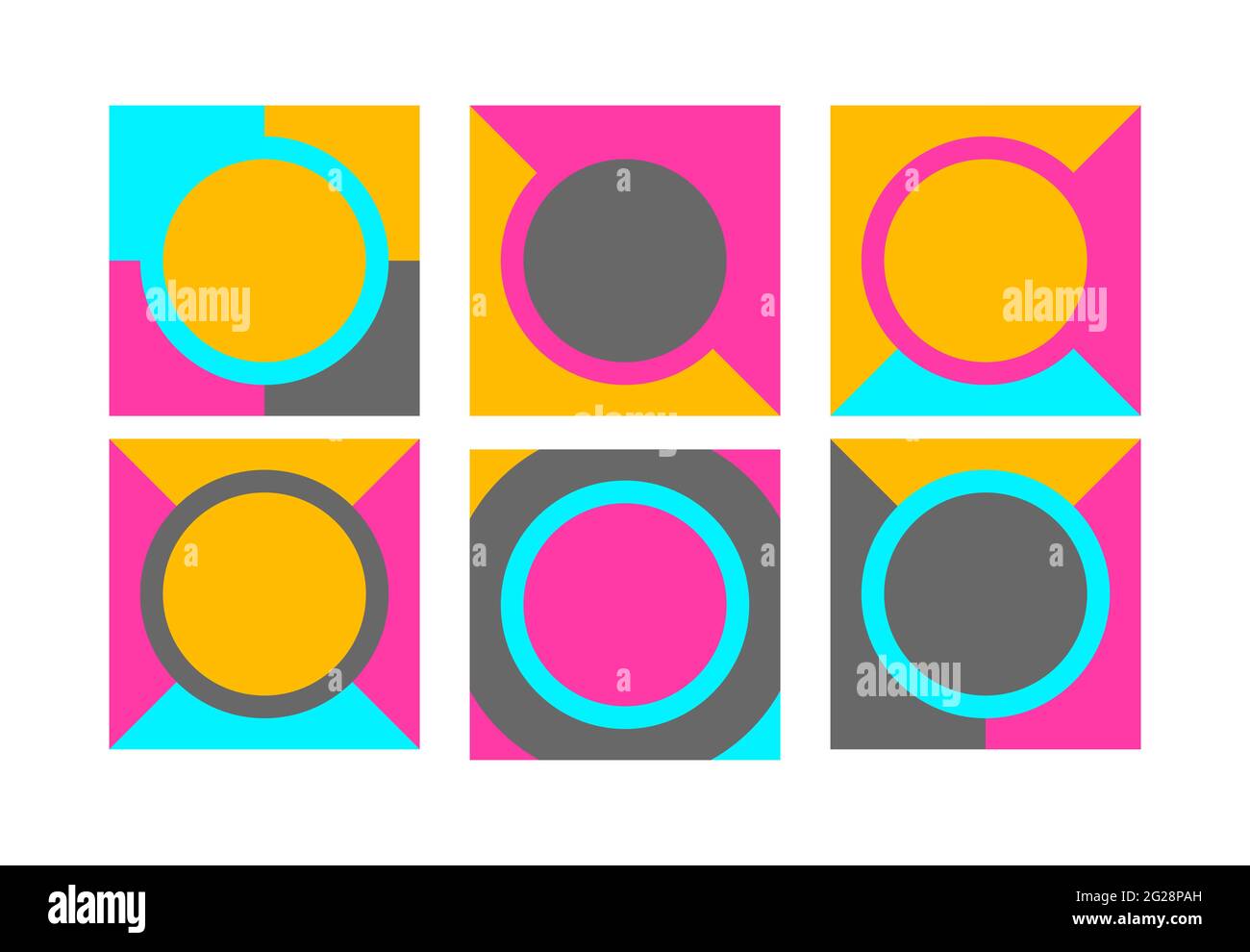 Set of geometric posters with empty space for text Stock Vector