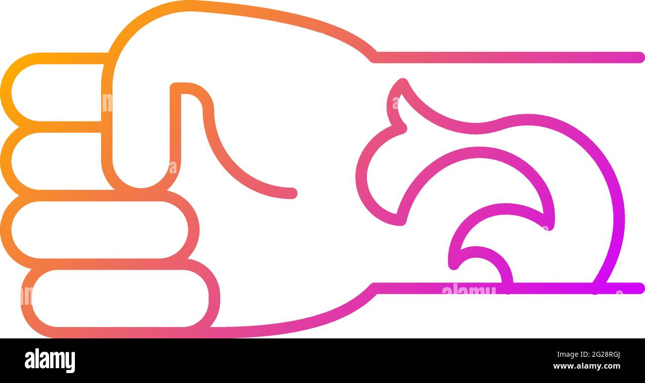Wrist tattoo gradient linear vector icon Stock Vector