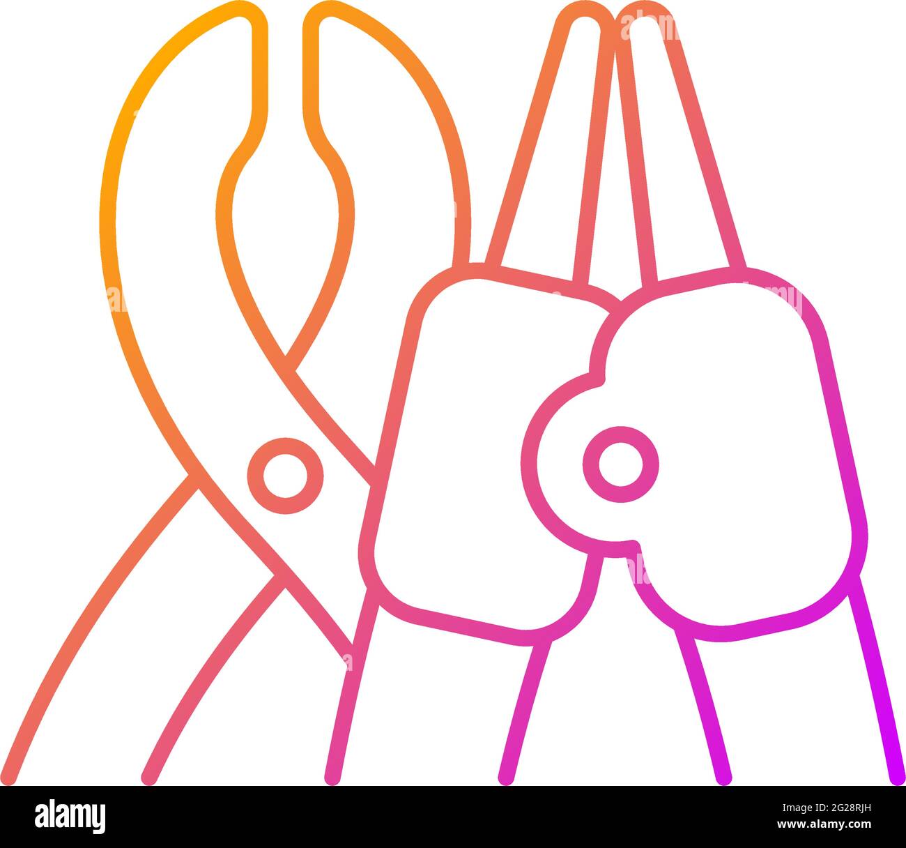 Piercing tools gradient linear vector icon Stock Vector