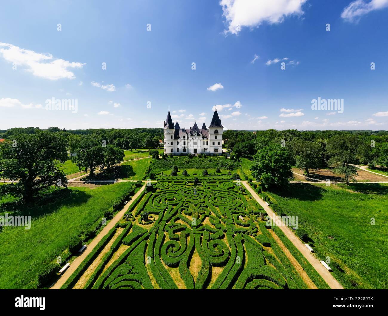 Hungarian romantic style castle in Tiszadob village which name is