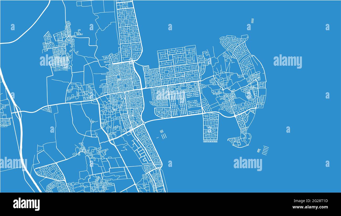 Urban vector city map of Al Qatif, Saudi Arabia, Middle East Stock