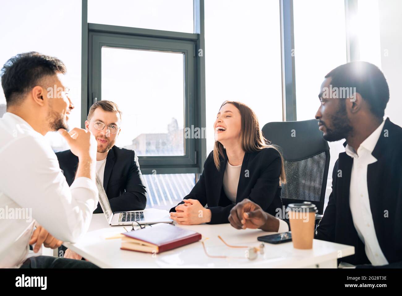 The software development team is discussing a new project Stock Photo