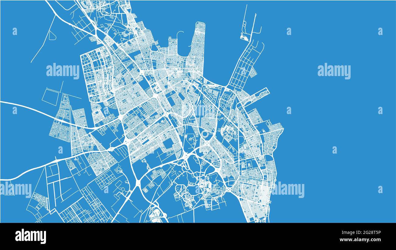 Urban vector city map of Dammam, Saudi Arabia, Middle East Stock Vector