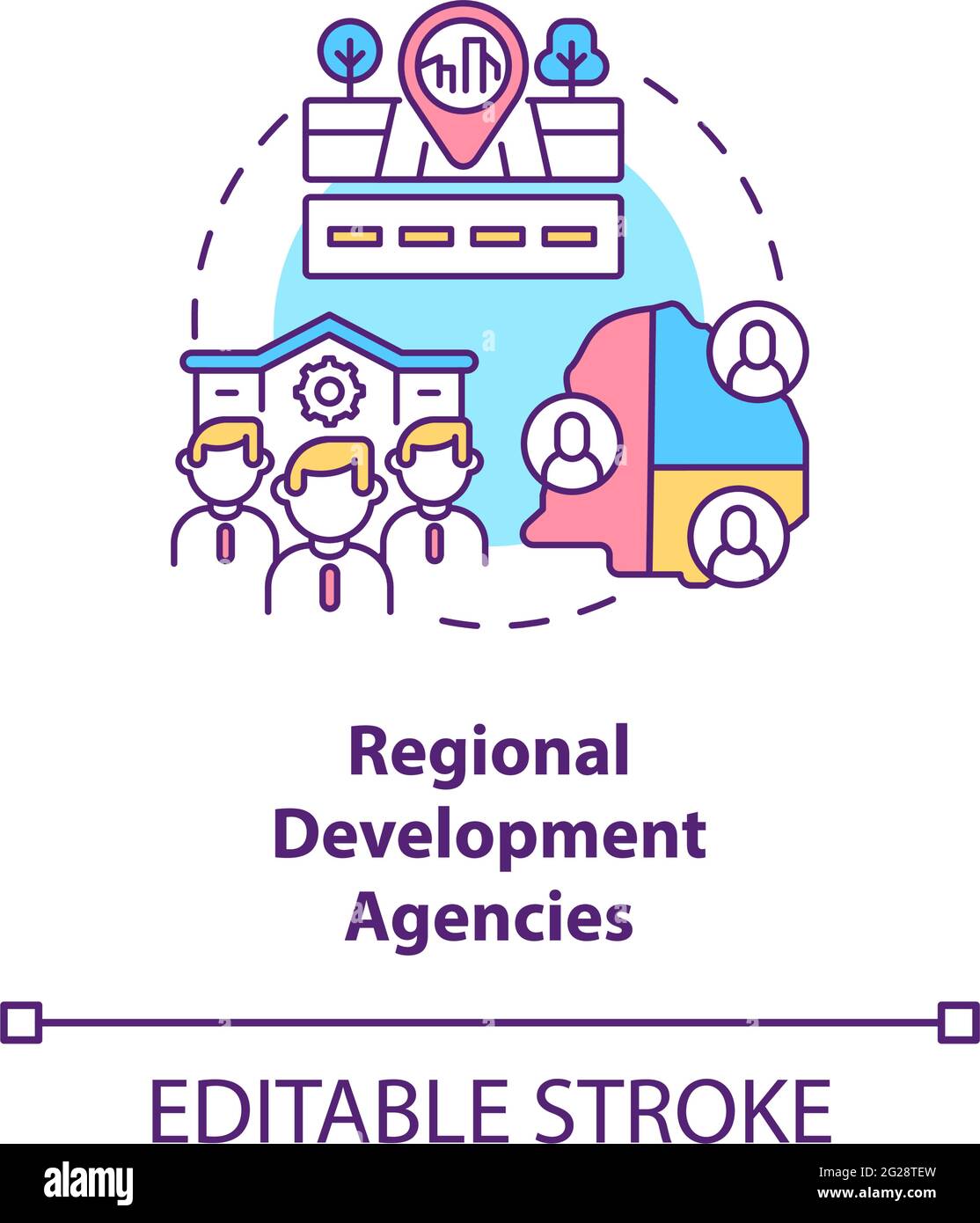 Regional development agencies concept icon Stock Vector Image 