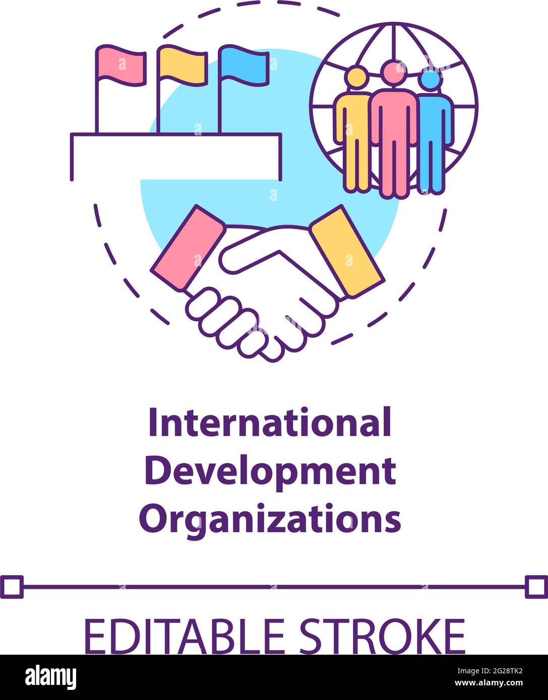 International development organizations concept icon Stock Vector Image ...