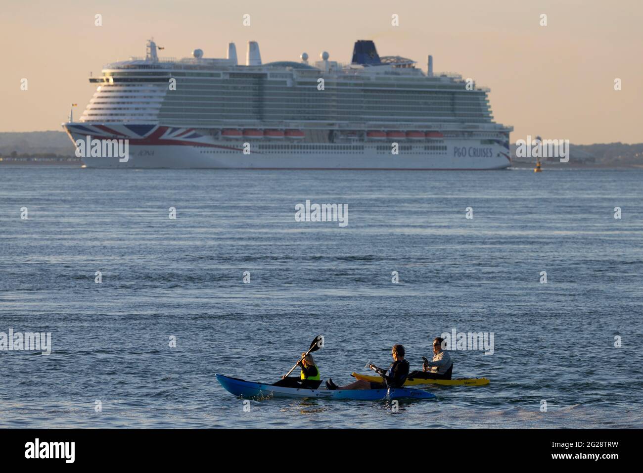 Cruise Liner,Iona,,docks,Southampton,water,The Solent,Cowes,isle of Wight,England,UK Stock Photo