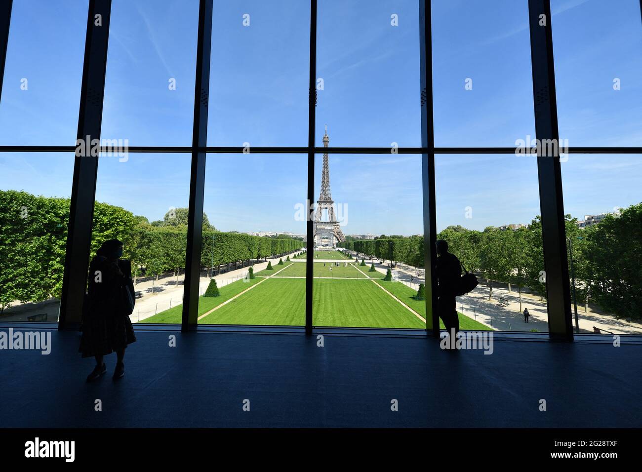 Press opening of the Grand Palais Ephemere in Paris, France on June 9,  2021. Installed on the lawn of Champ-de-Mars, this temporary building of 10,000  square meters was designed in just a