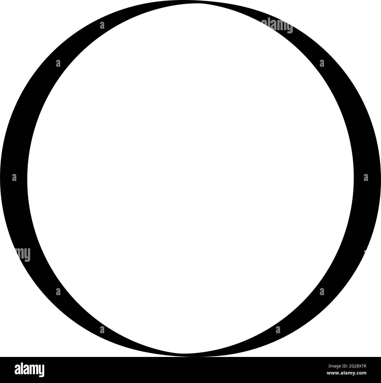 Simple caligraphic circle, oval, ellipse elements. Circle frame, circle