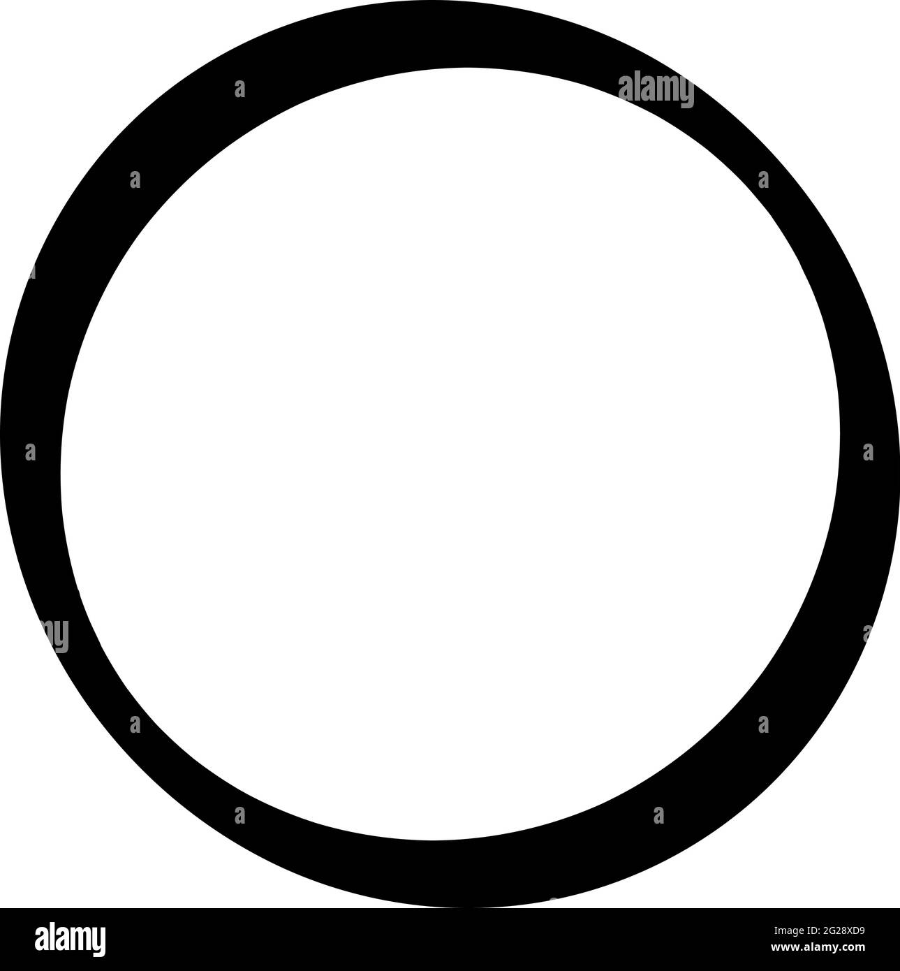 Simple caligraphic circle, oval, ellipse elements. Circle frame, circle