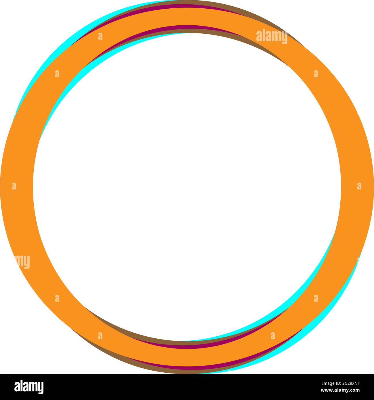Simple caligraphic circle, oval, ellipse elements. Circle frame, circle