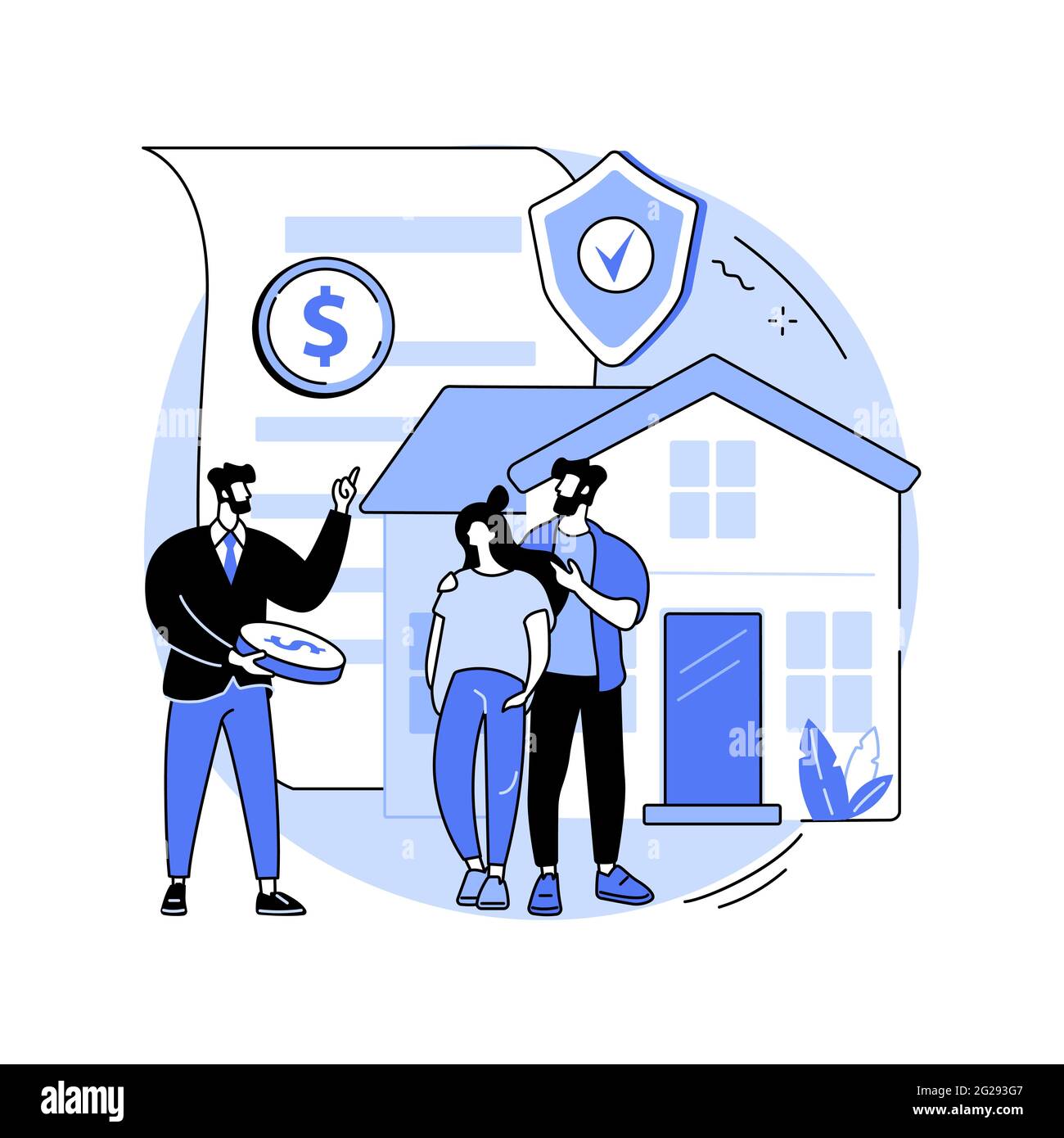 Insured mortgage protection program abstract concept vector