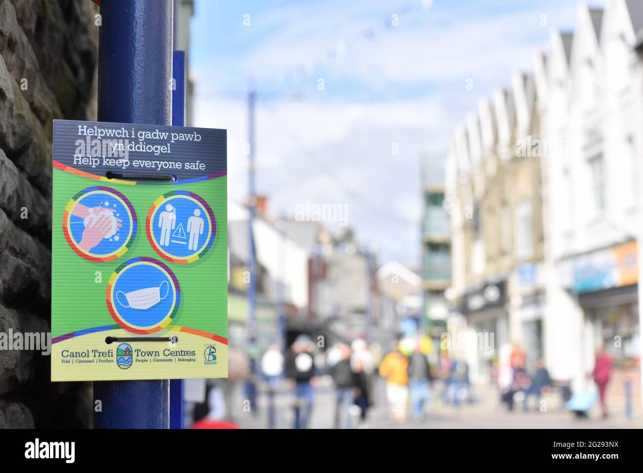 Porthcawl, Wales, as the Covid 19/ coronavirus restrictions are eased in the country, Tuesday 13th April 2021. Stock Photo