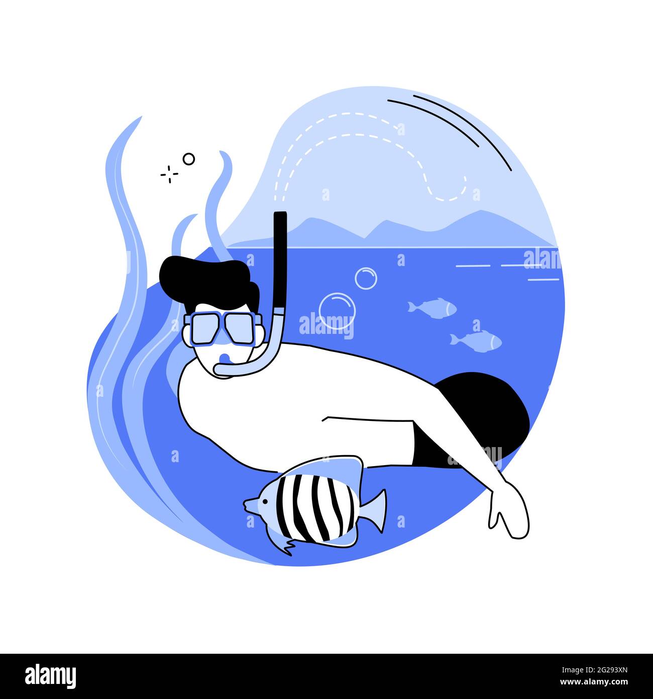 Snorkeling abstract concept vector illustration Stock Vector Image
