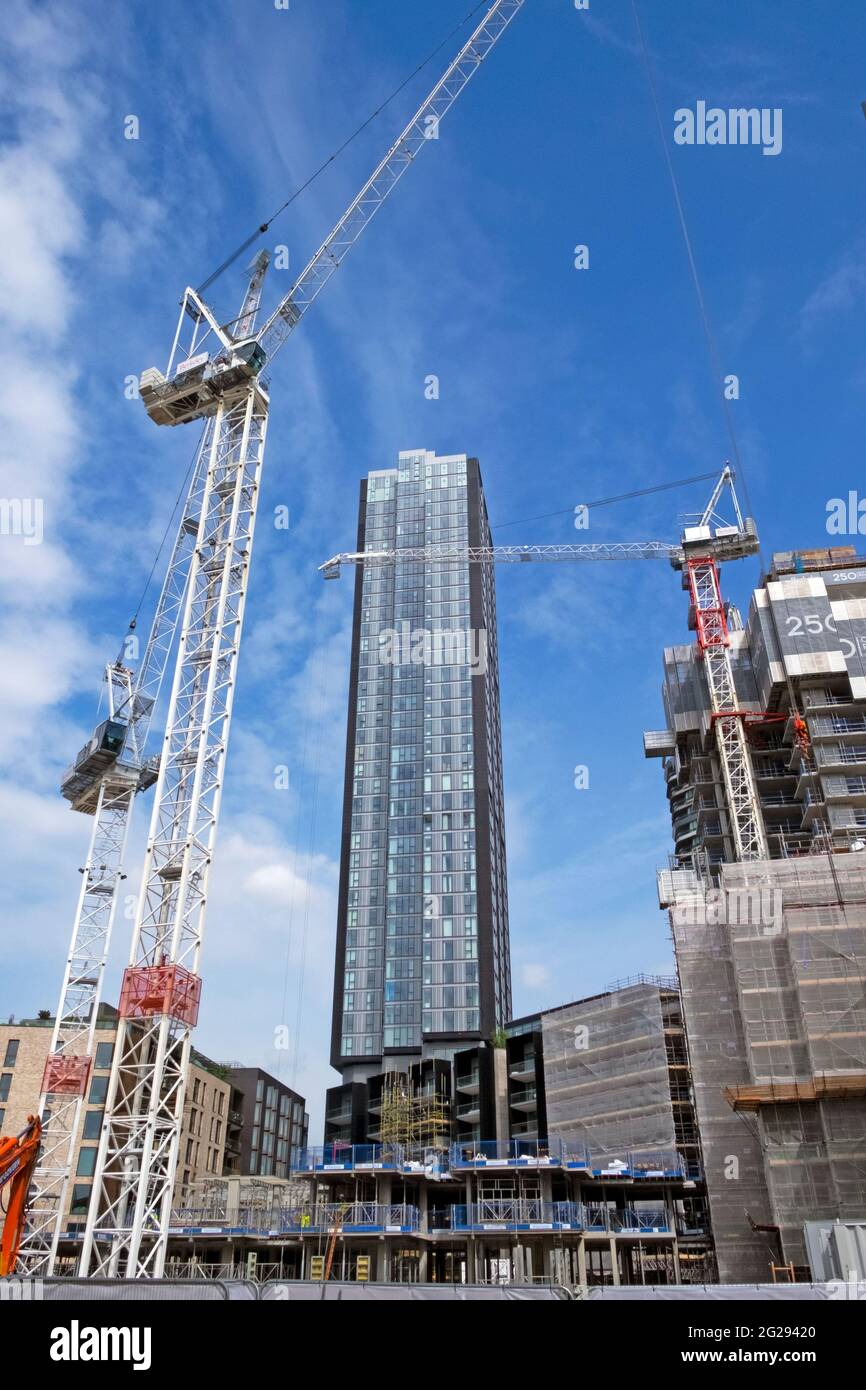 Mixed use high rise apartments, hotel, retail space and offices new building under construction at 250 City Road in Islington London EC1  KATHY DEWITT Stock Photo