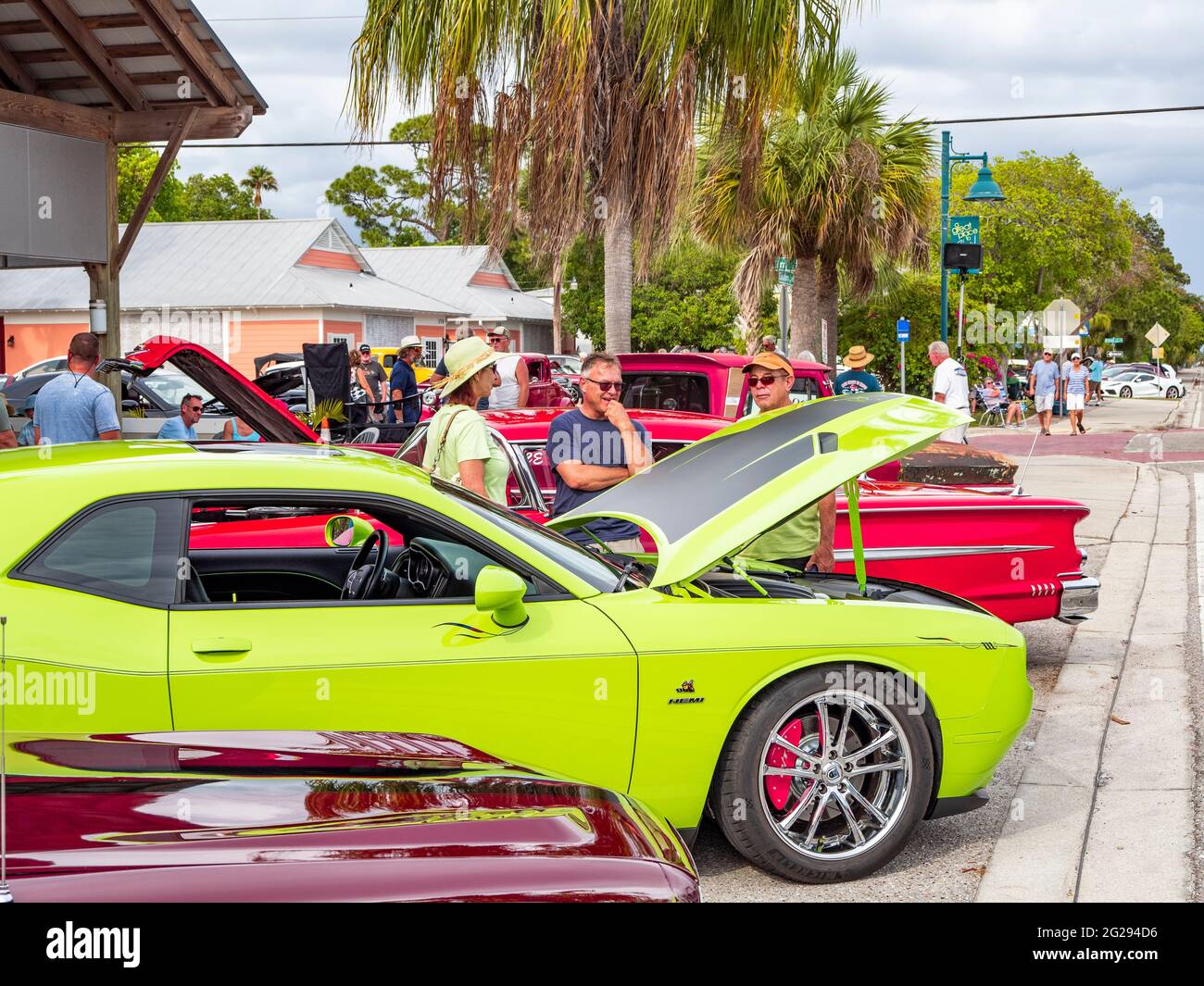 Cruisin’ on Dearborn monthly car show on Dearborn Street in Englewood Florida USA Stock Photo