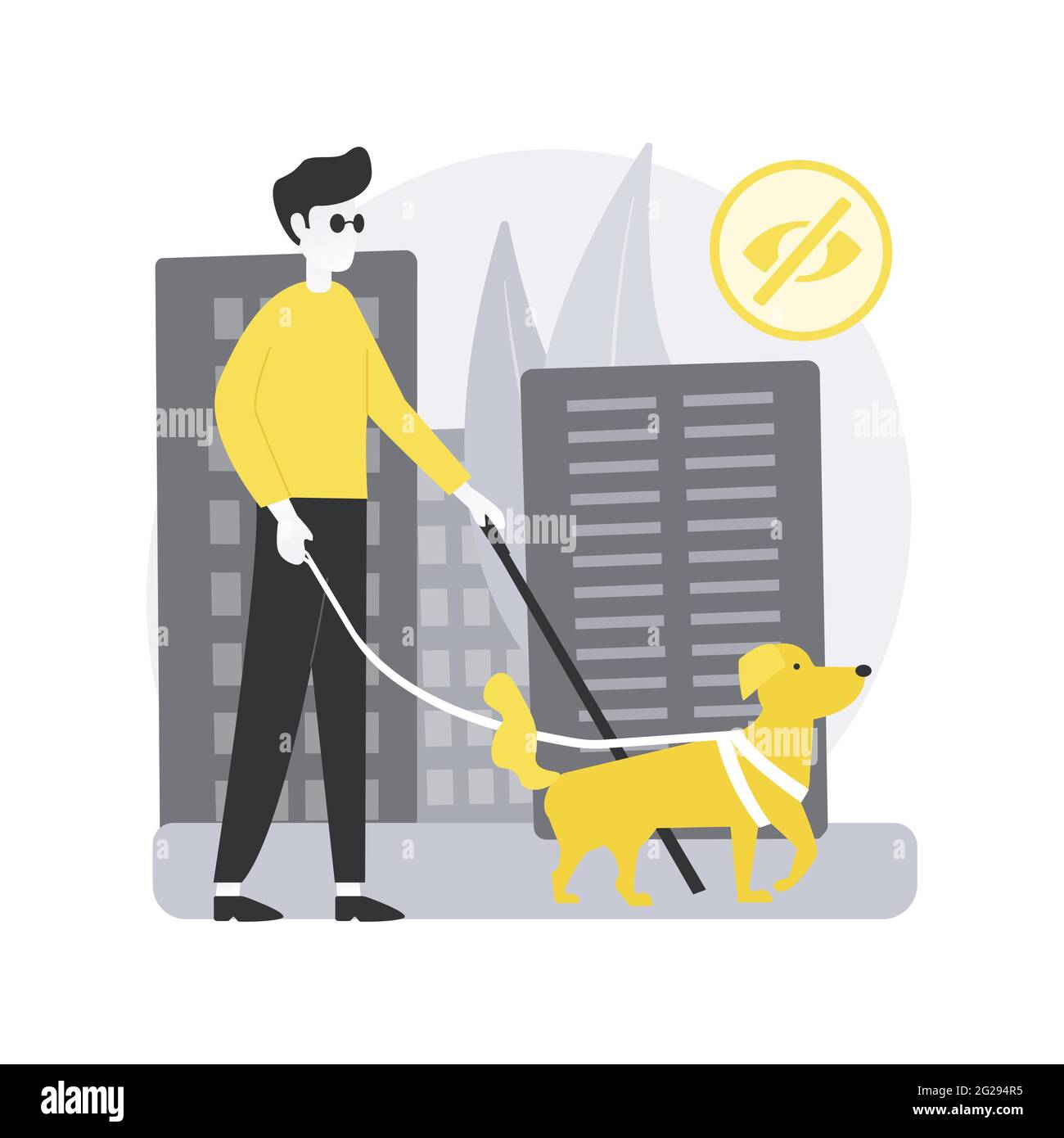 Blindness and vision loss abstract concept vector illustration Stock