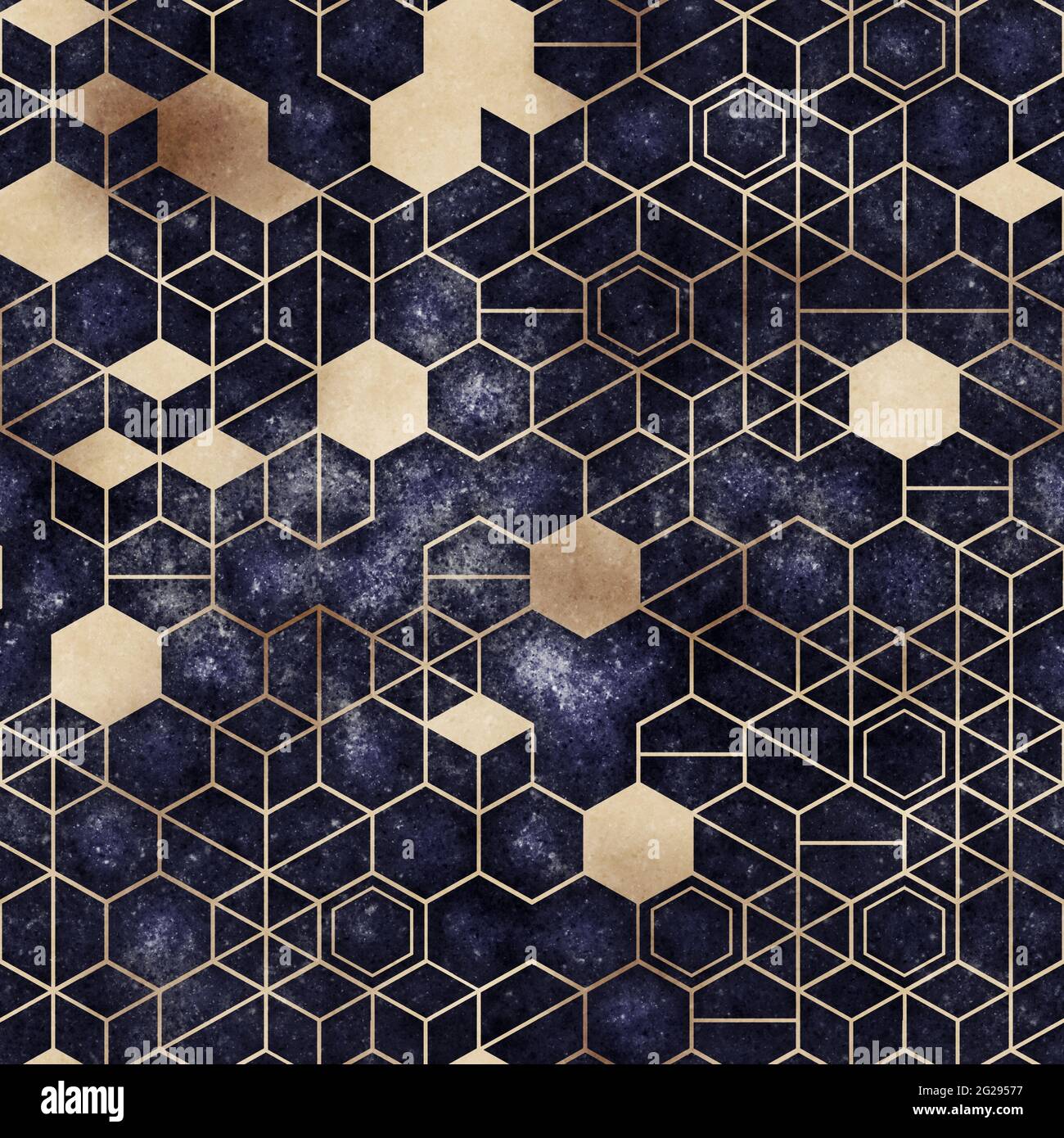 Hexagon Math Pattern Seamless grungy hexagon pattern isometric geometry net print Stock ...