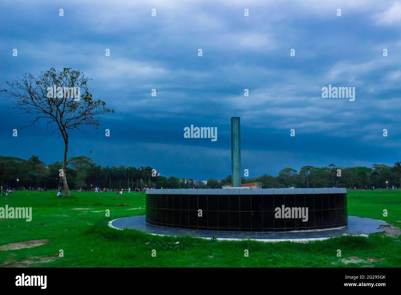 National museum tower under the cloudy sky. This image captured on April 9, 2019, from Dhaka, Bangladesh, South Asia Stock Photo