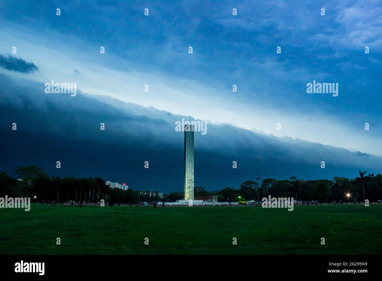 National museum tower under the cloudy sky. This image captured on April 9, 2019, from Dhaka, Bangladesh, South Asia Stock Photo
