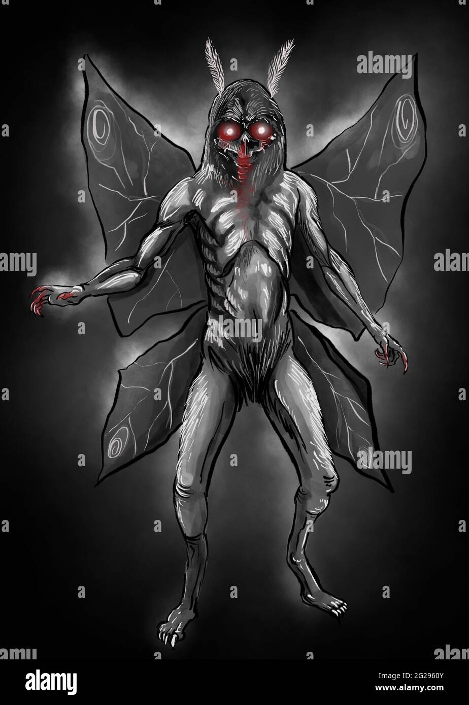 Mothman Instrument Illustration of the Mothman Stock Photo - Alamy